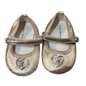 Stuart Weitzman Chiffon Rose Gold Mary Jane Baby Shoes US 2